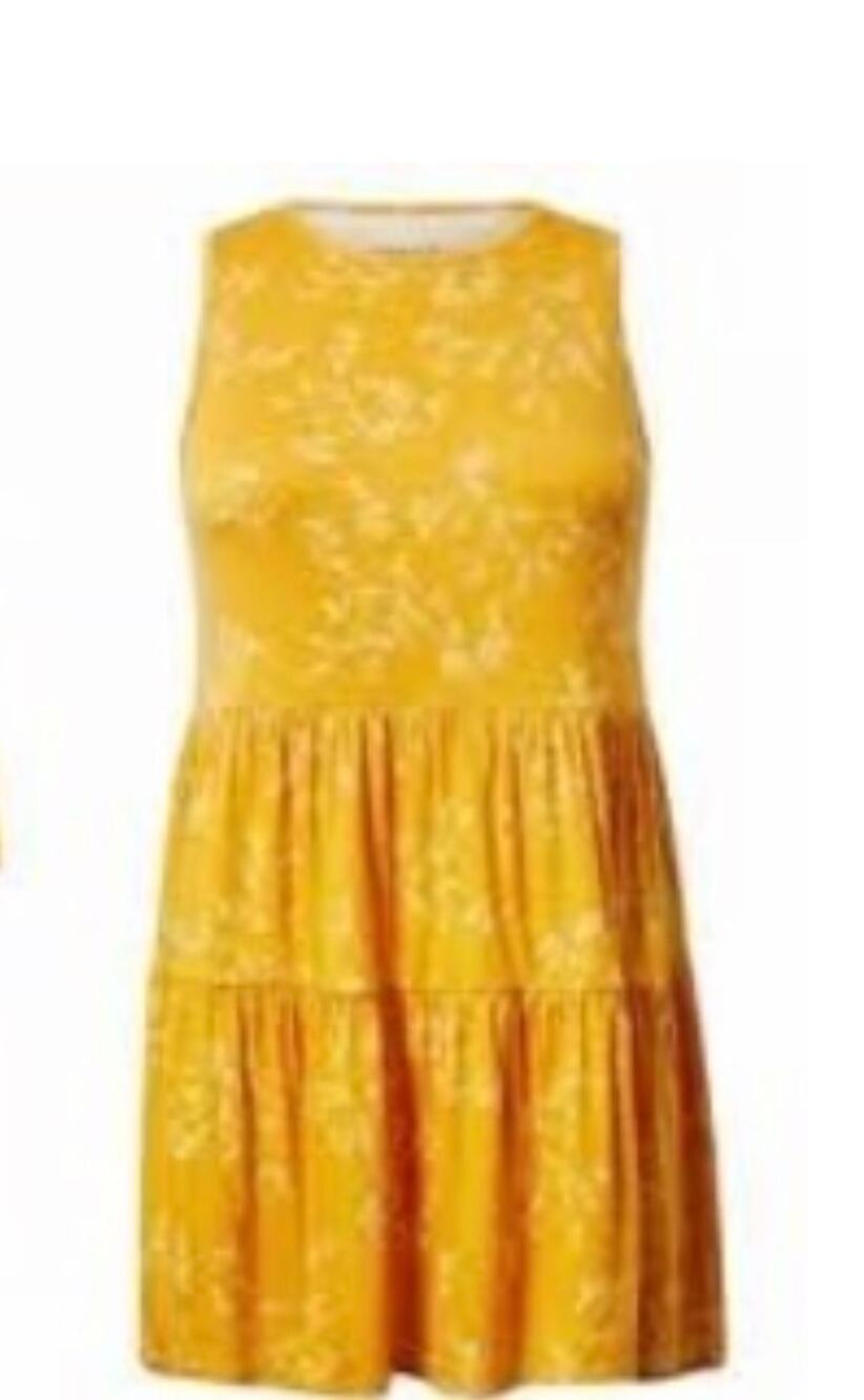 (NWT) Torrid Yellow Floral Sleeveless Tiered Tunic Dress! Size: 2 (2X / 18-20)